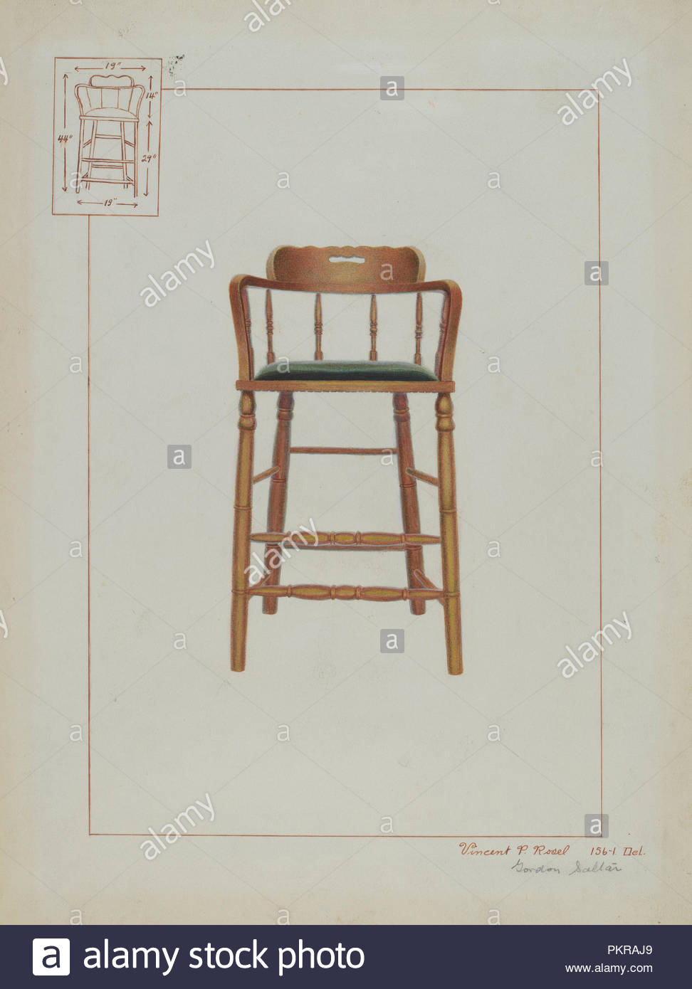 Billiard Chair Dated C 1937 Dimensions Overall 30 4 X