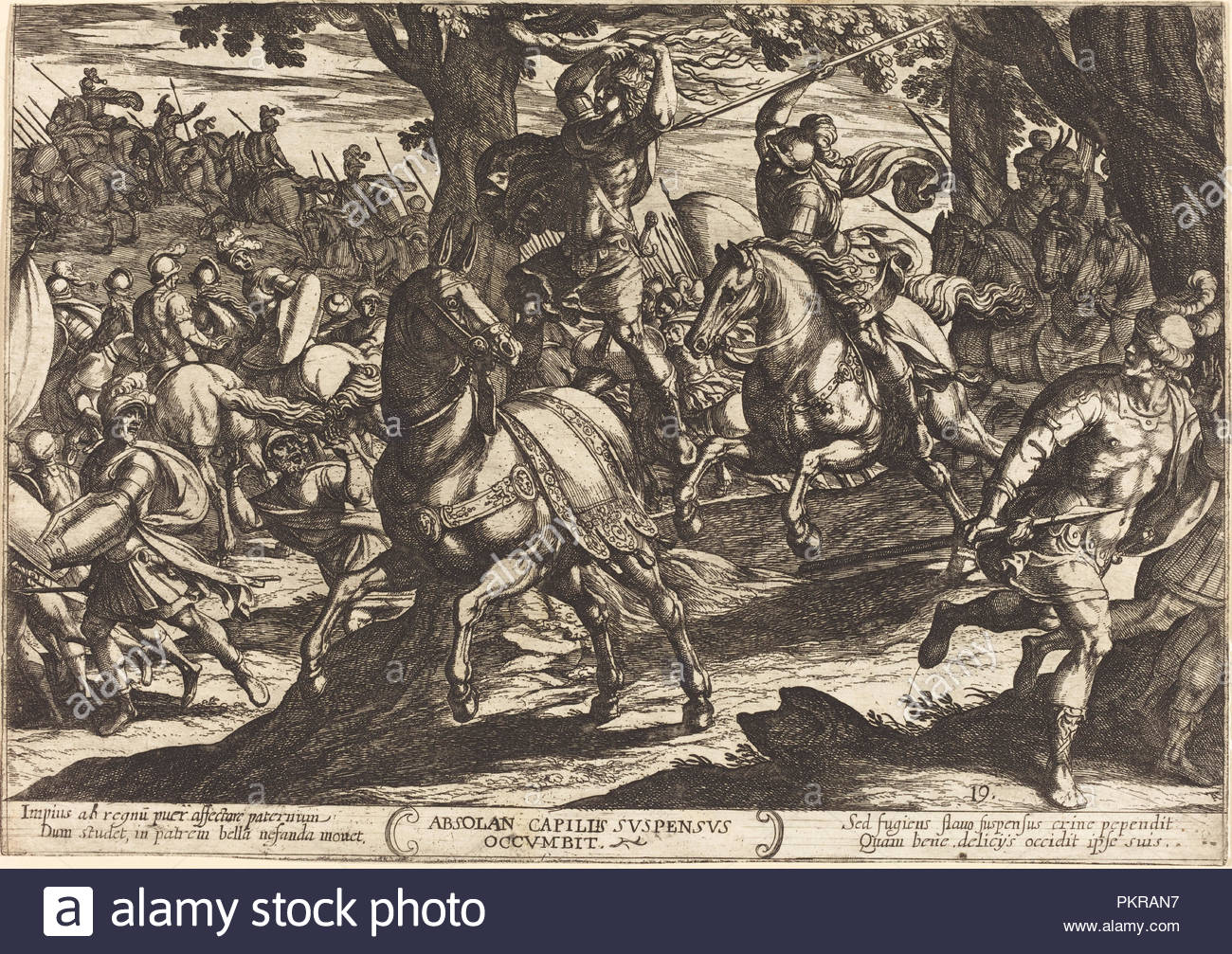 Jacob Kills Absalom, Son of King David. Dated: 1613. Medium: etching. Museum: National Gallery of Art, Washington DC. Author: Antonio Tempesta.