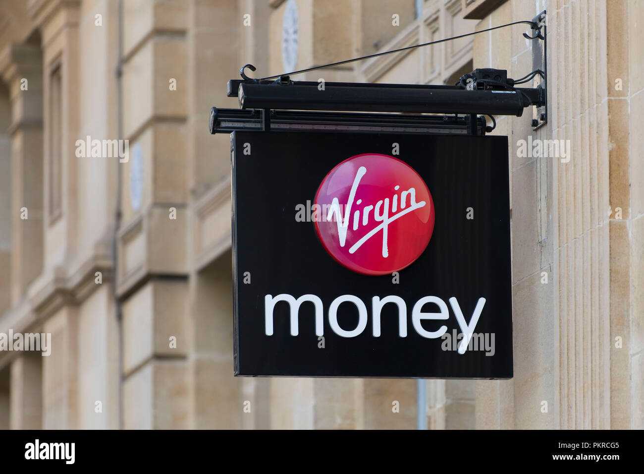 A Virgin money bank sign logo Stock Photo Alamy