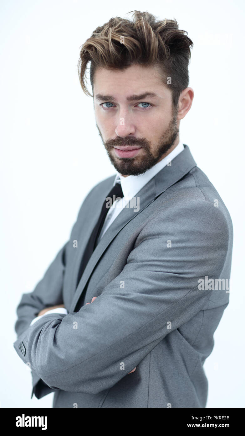 Portrait of a handsome man, isolated over a white background Stock ...
