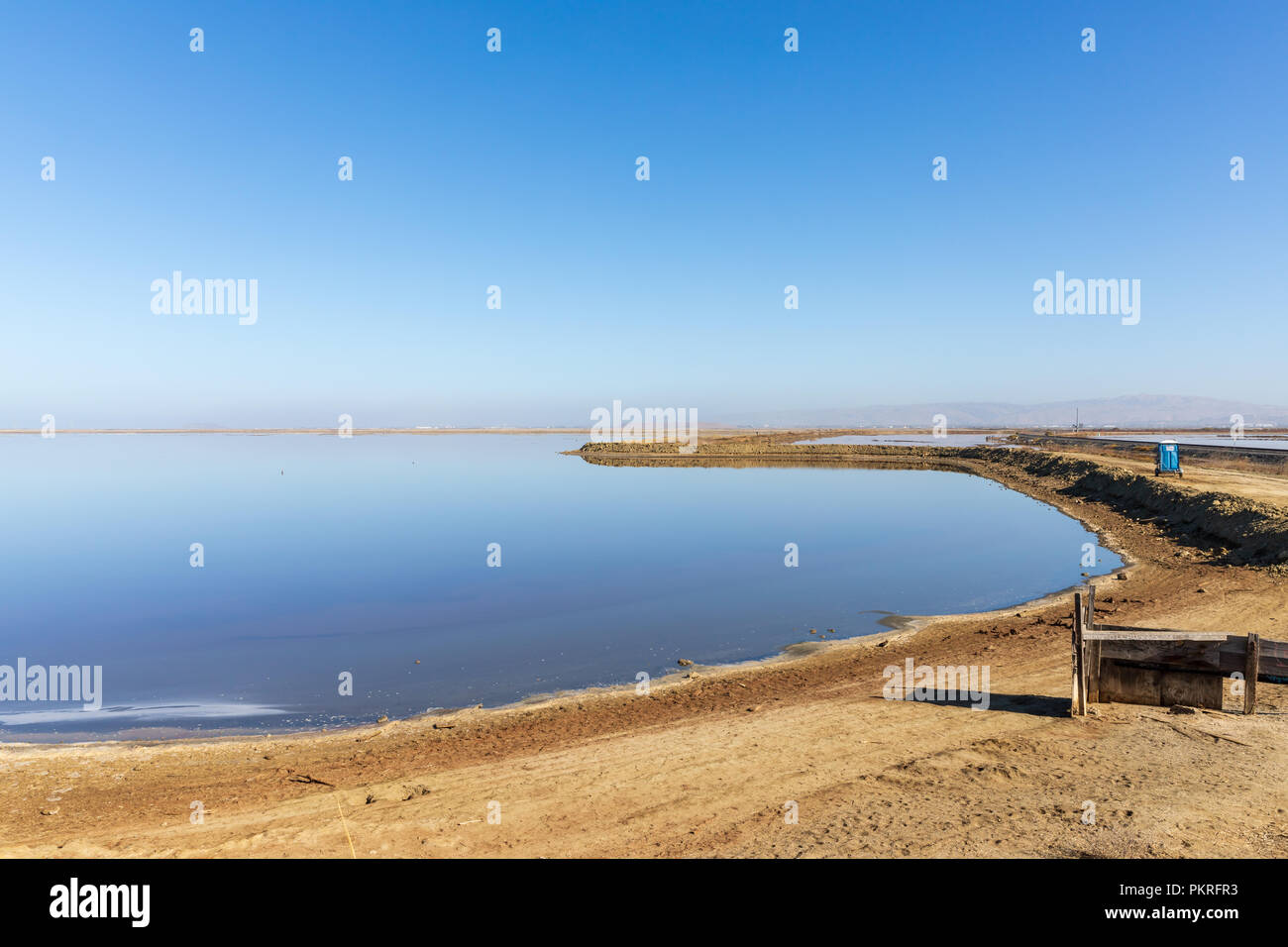 Alviso Marina County Park, view of Salt Pond A12; Alviso, San José, California, USA Stock Photo