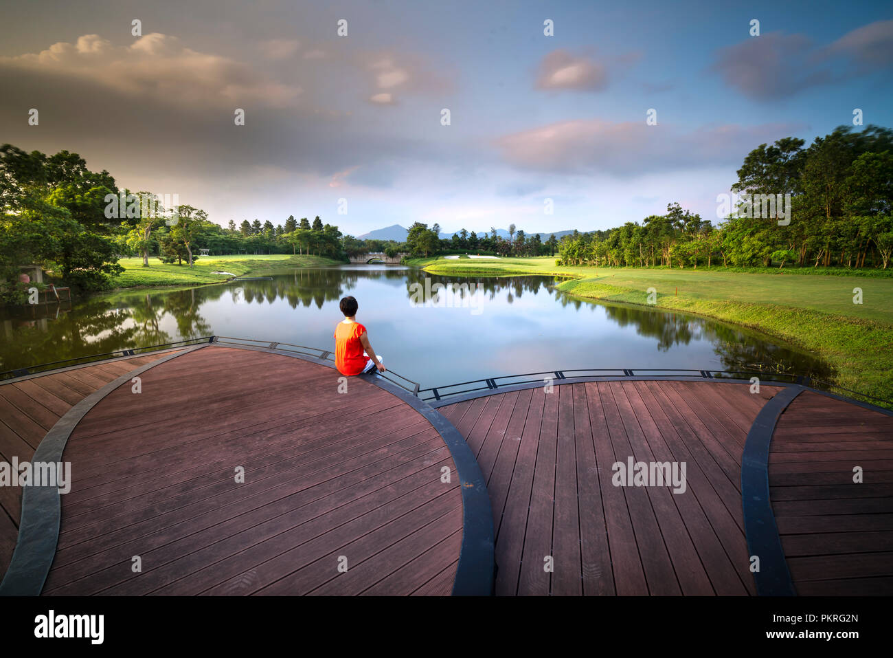 magical sunset on the lake in resort Flamingo, Dai Lai, Vinh Phuc ...