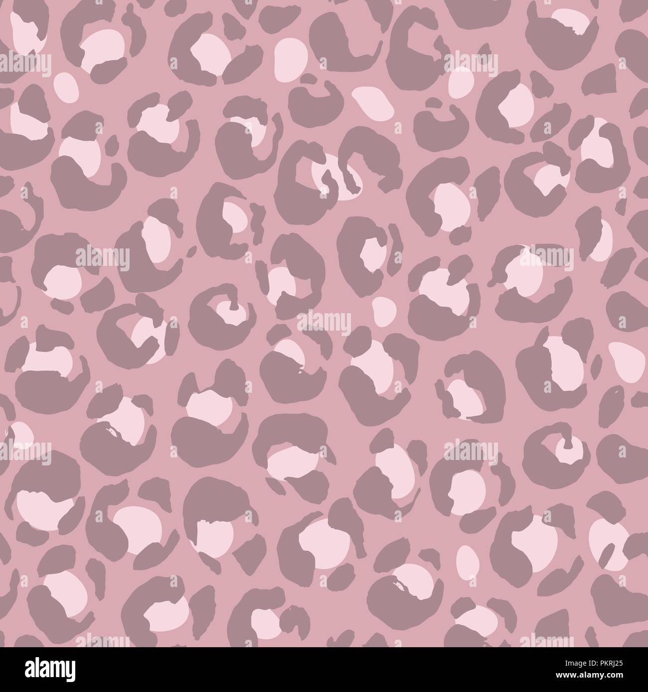 Vector illustration leopard print seamless pattern. Purple hand drawn background. Stock Vector