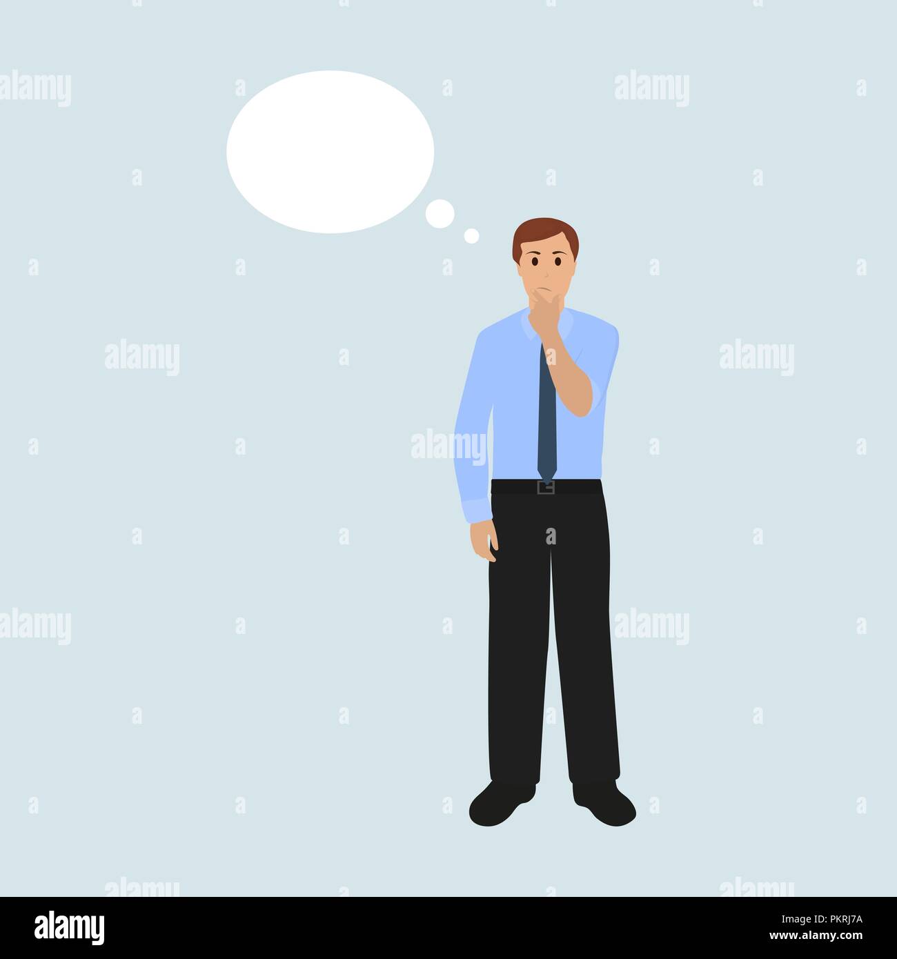 Man thought about new ideas Stock Vector