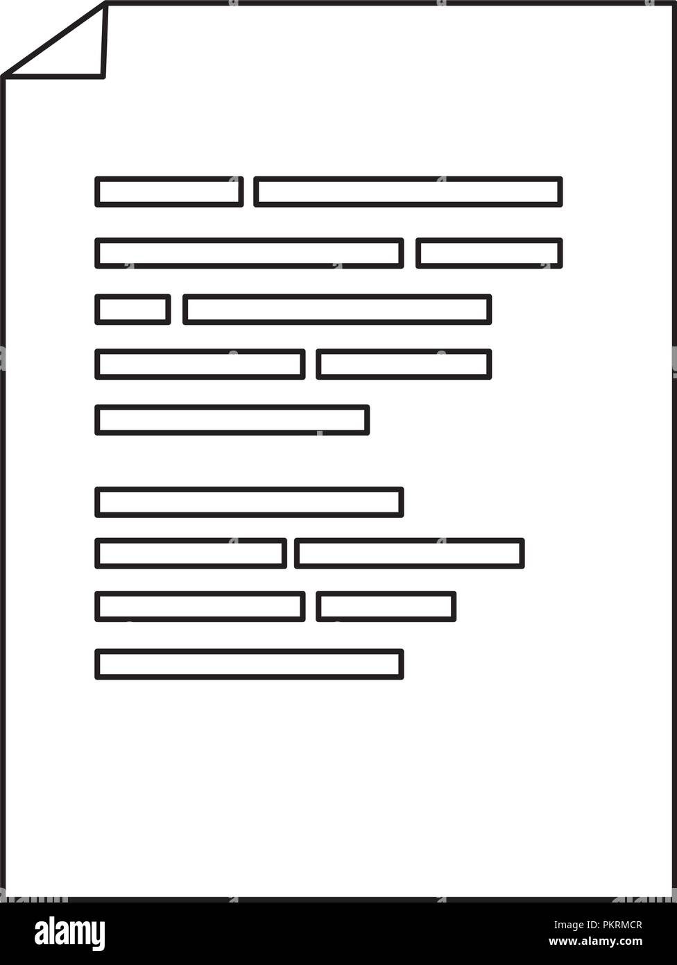 outline document with program data code technology Stock Vector Image ...