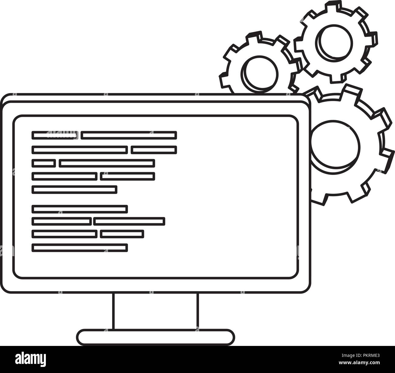 Monitor computer gears vector hi-res stock photography and images - Alamy