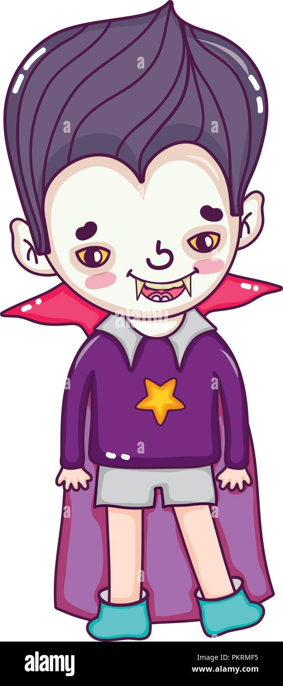 happy boy with vampire halloween costume Stock Vector Image & Art - Alamy