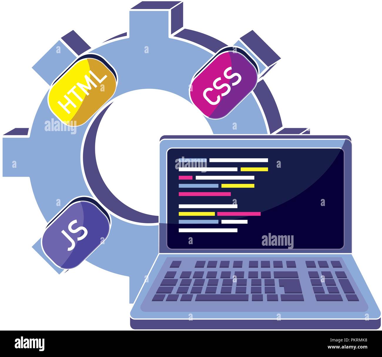 industry gear and loptop code program Stock Vector Image & Art Alamy