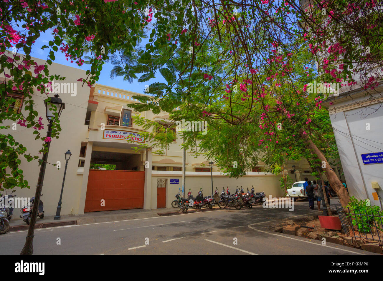 A School Building in Pondicherry (India) Stock Photo