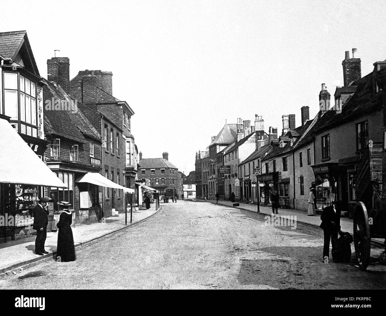 Oakham High Street, early 1900s Stock Photo - Alamy