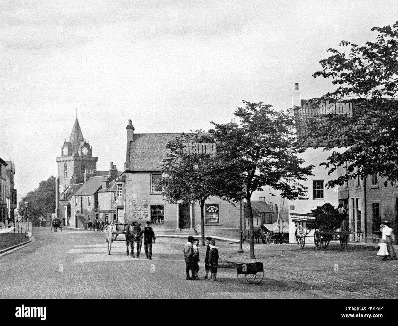 Inverkeithing High Street, Scotland, early 1900s Stock Photo