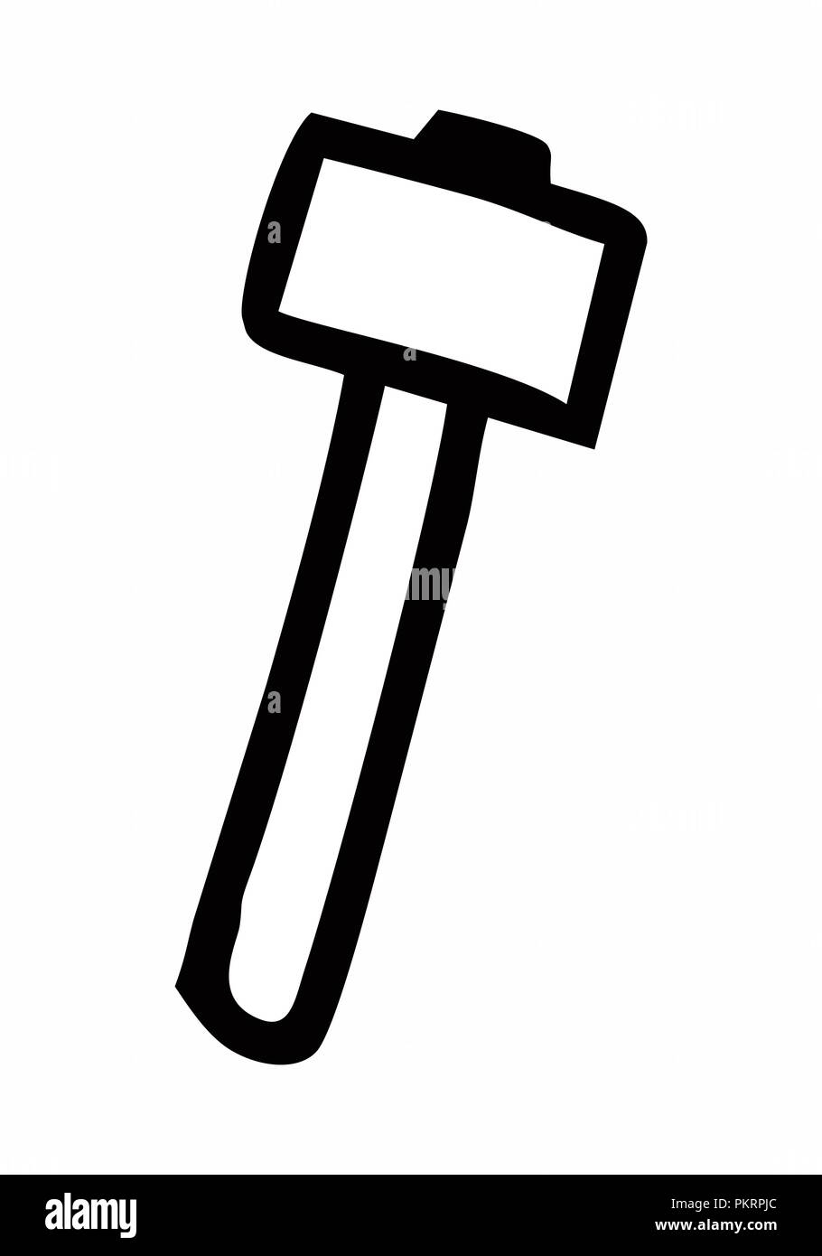 Freehand illustration of a sledgehammer isolated on white background