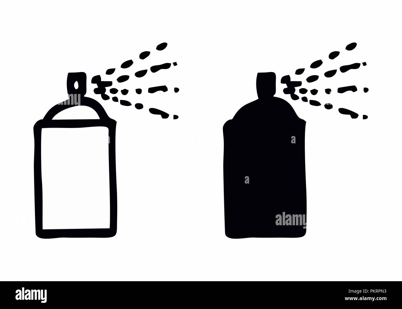 Handdrawn style illustration of black and white spray cans Stock Vector Image & Art Alamy