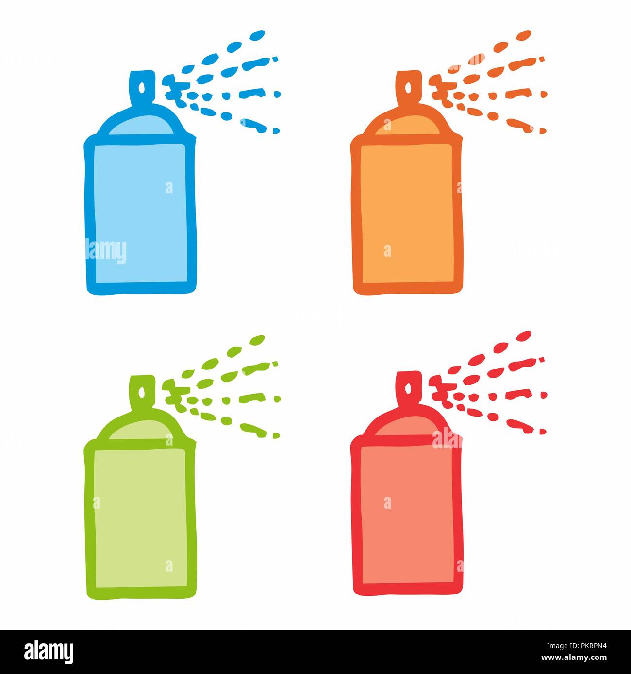 Handdrawn style illustration of colorful spray cans Stock Vector Image & Art Alamy