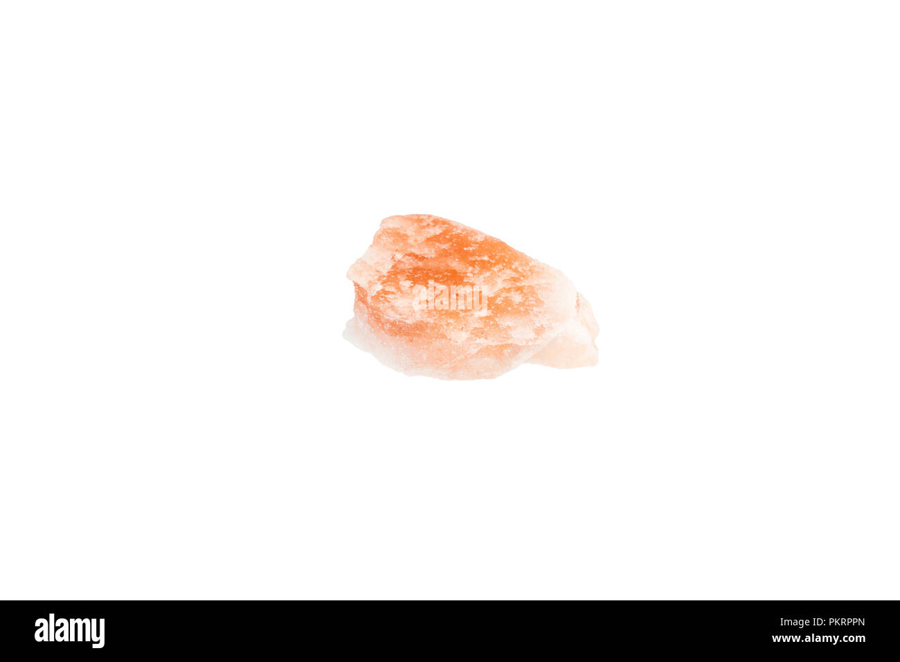 Pink halite stone isolated. Salt Stock Photo