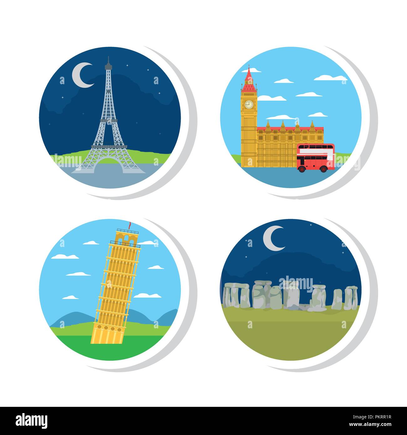 Set of europe monuments Stock Vector Image & Art - Alamy