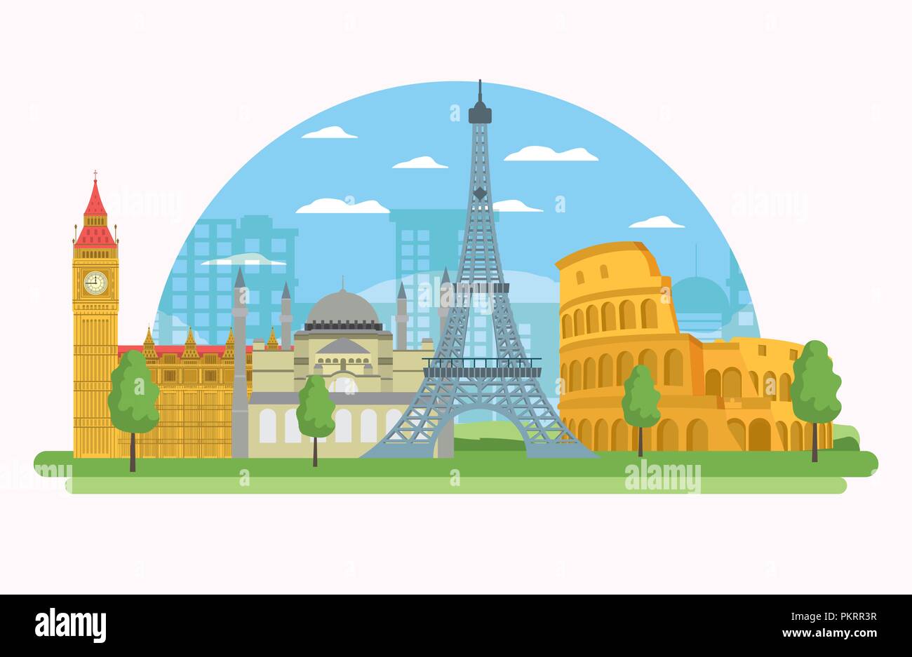 Europe monuments scenery Stock Vector Image & Art Alamy