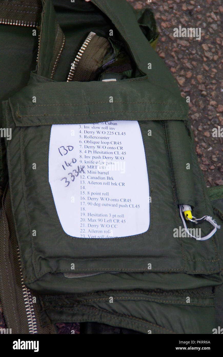 RAF, Royal Air Force Hawk T1 jet display routine on knee pad of flying ...