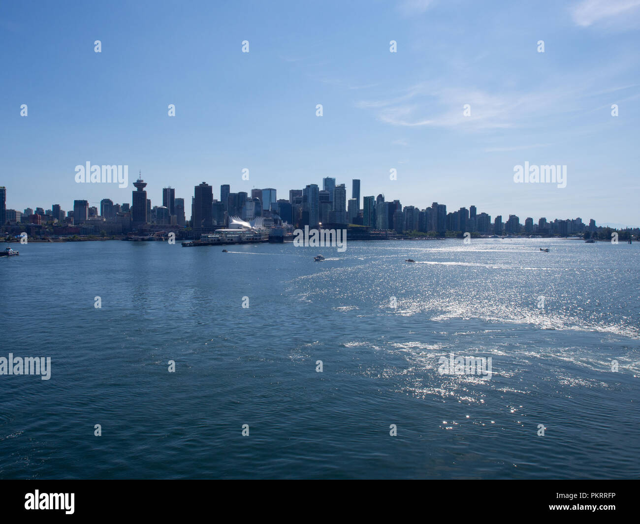 Downtown Vancouver From Out On The Harbour Stock Photo - Alamy