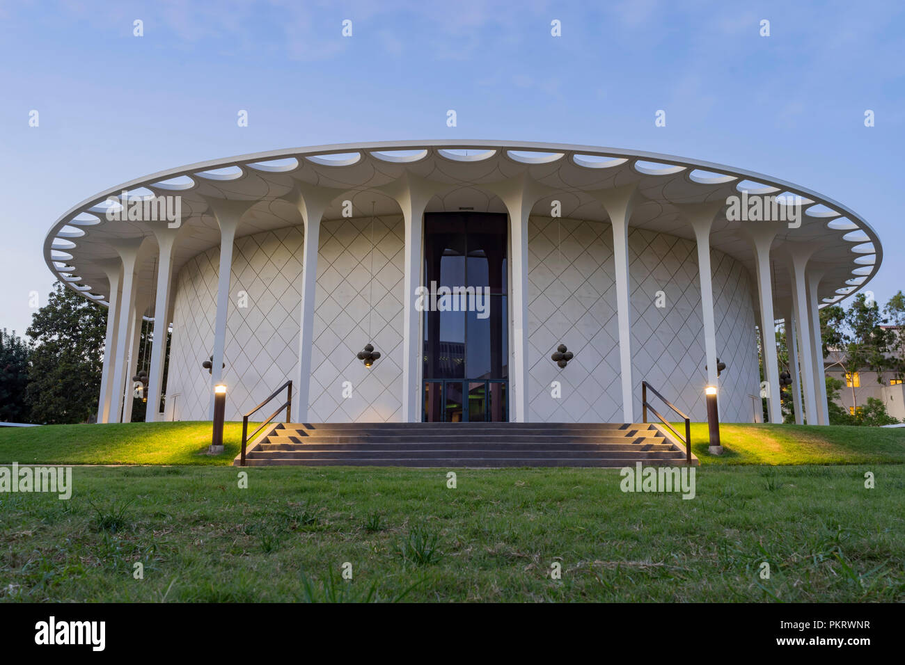 Los Angeles, OCT 5: Night view of Beckman Auditorium in Caltech on OCT 5, 2016 at Los Angeles, California Stock Photo