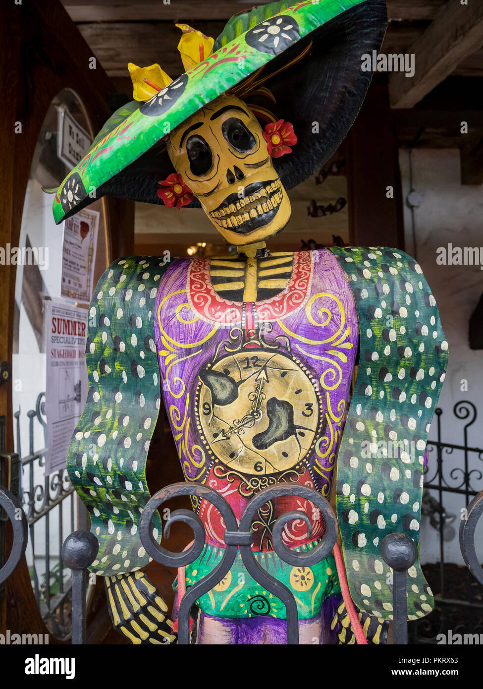 San Diego, AUG 2: Mexico style Dead Skeleton in the historical old town on AUG 2, 2014 at San Diego, California Stock Photo