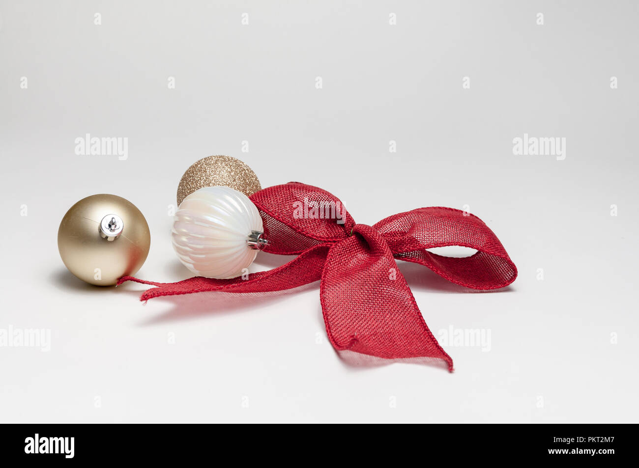 Various Christmas tree ornaments on a isolated white background Stock ...