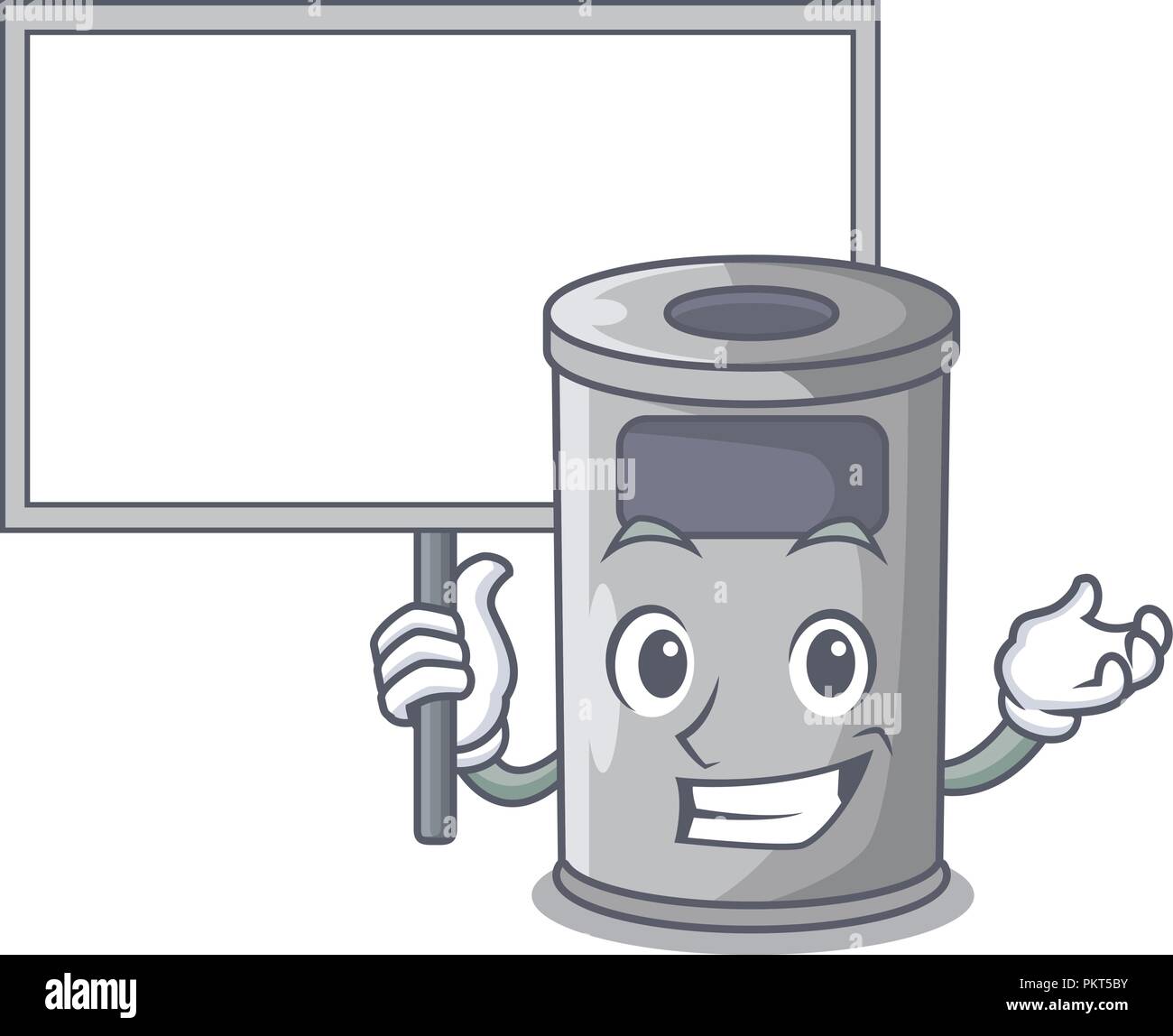 Bring board steel trash can with lid cartoon Stock Vector Image & Art ...