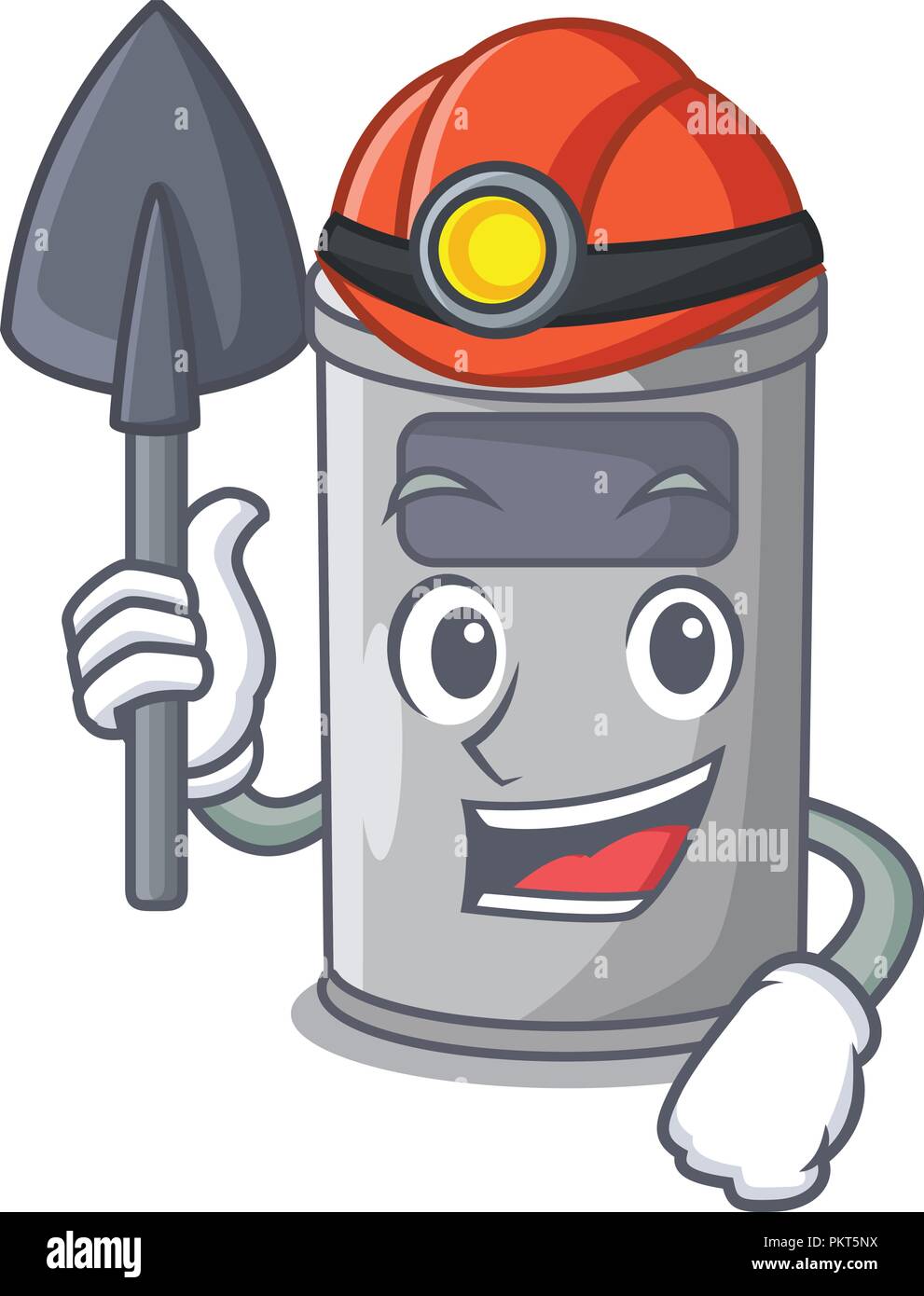 Miner cartoon steel trash can in the room Stock Vector Image & Art - Alamy