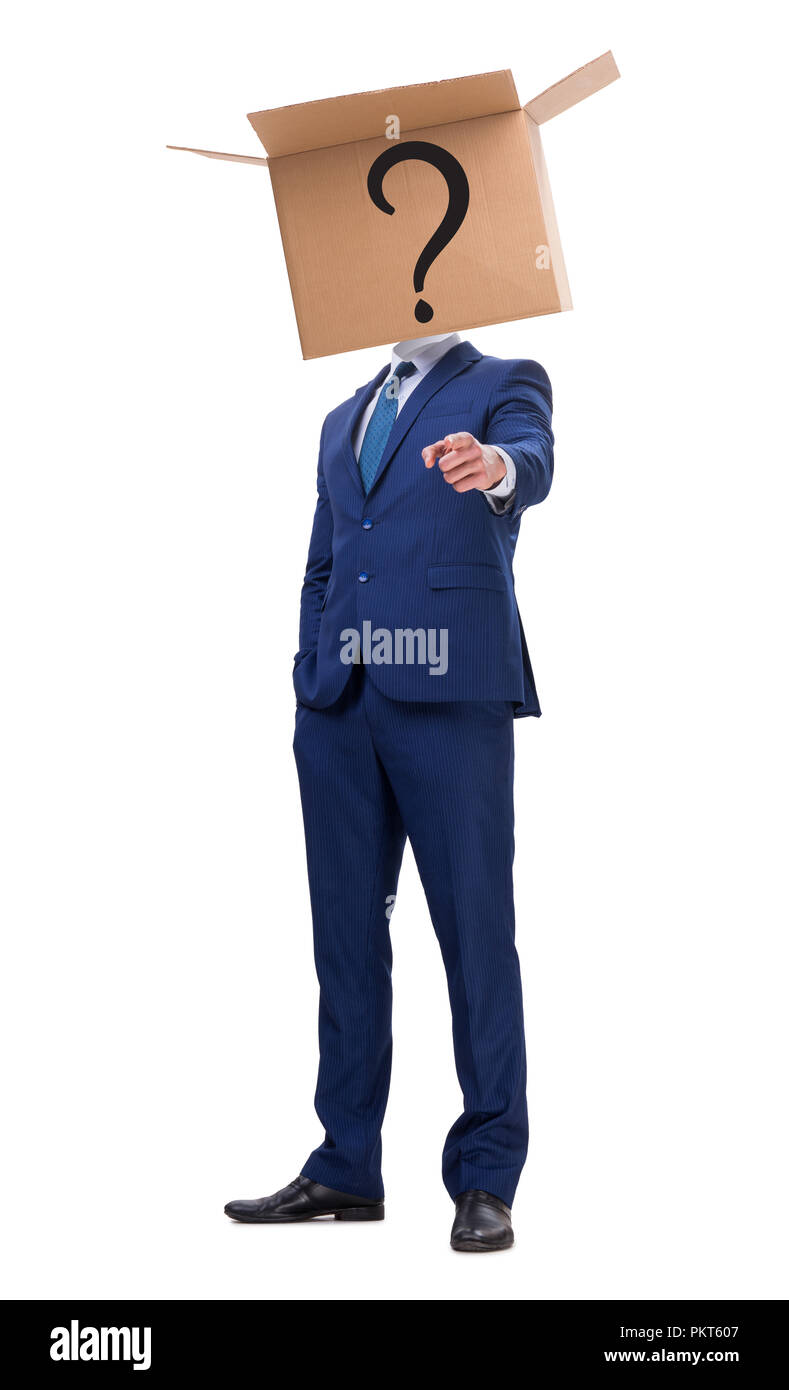 Businessman asking questions in business concept Stock Photo - Alamy