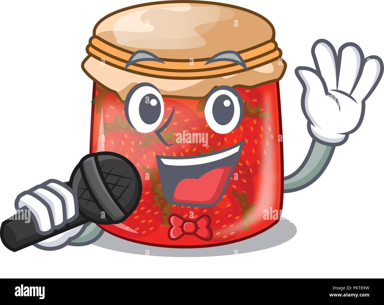 Singing fresh tasty strawberry jam on mascot Stock Vector Image & Art