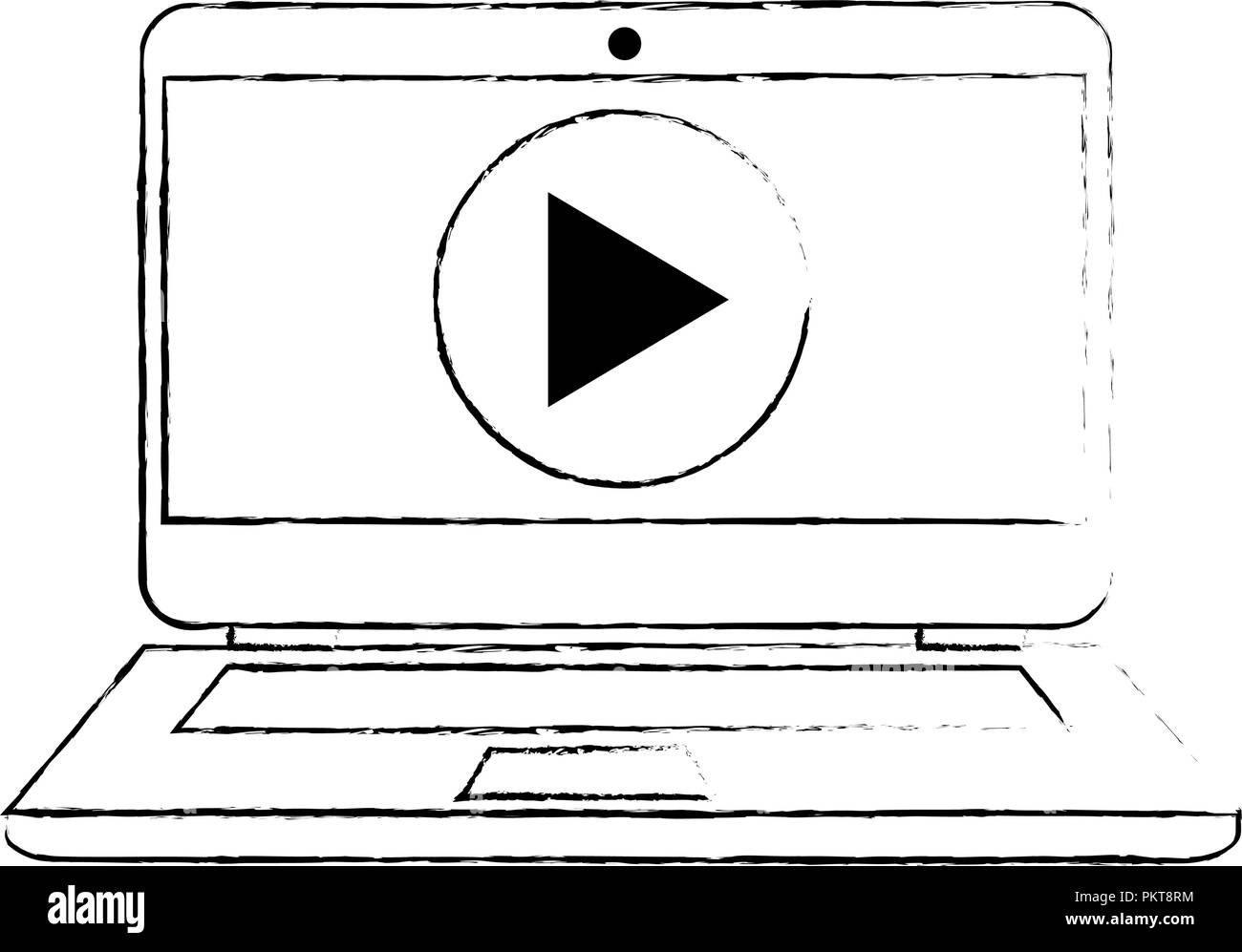 laptop with media player button Stock Vector Image & Art - Alamy