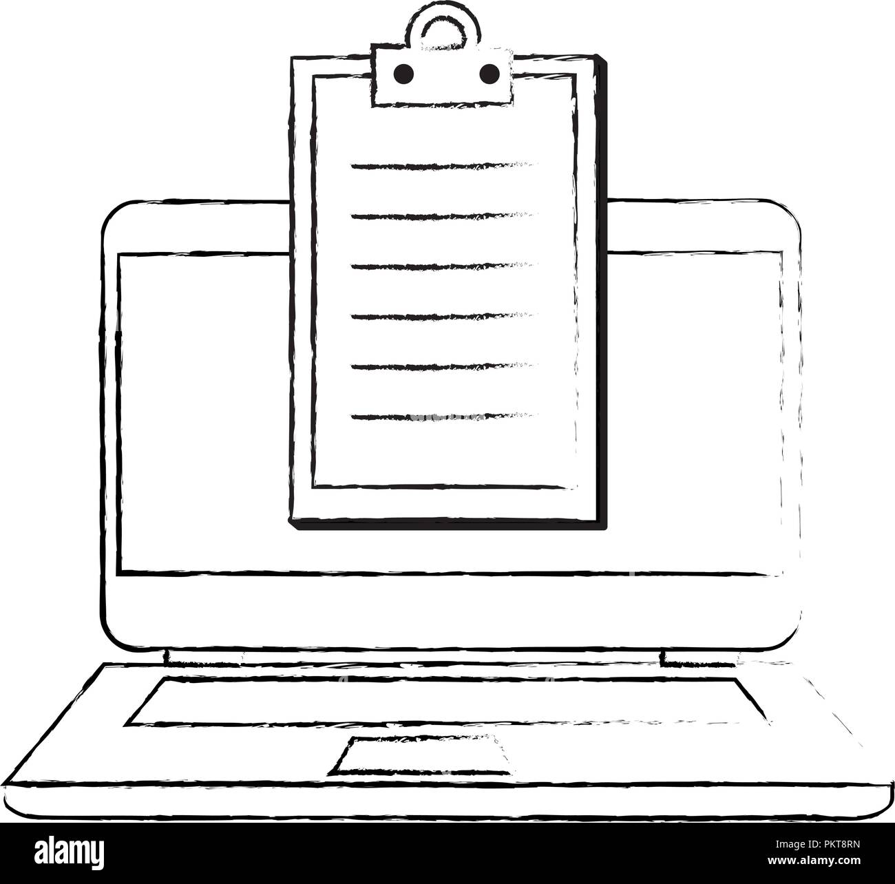 laptop computer with checklist Stock Vector Image &amp; Art - Alamy
