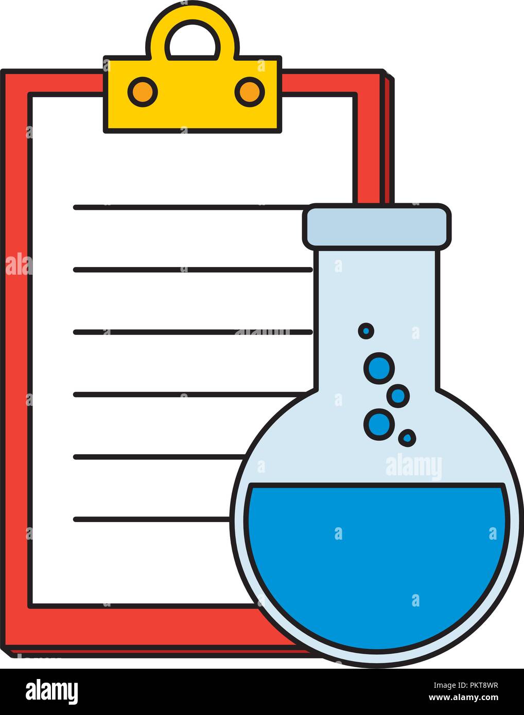laboratory tube test flask and checklist Stock Vector Image & Art - Alamy