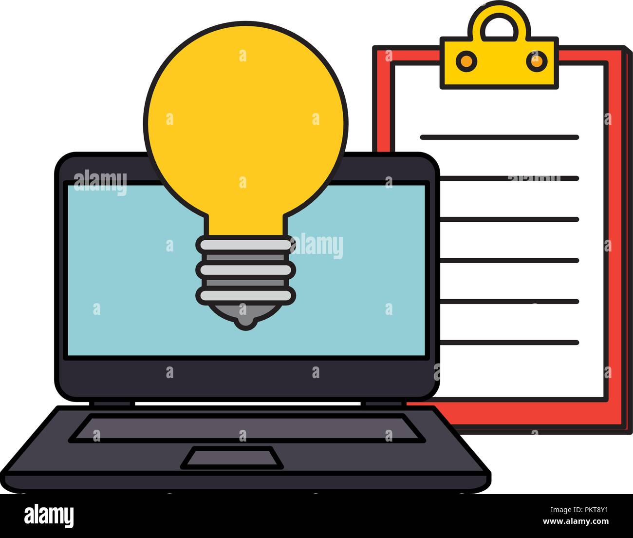 Light bulb on clipboard Stock Vector Images - Alamy