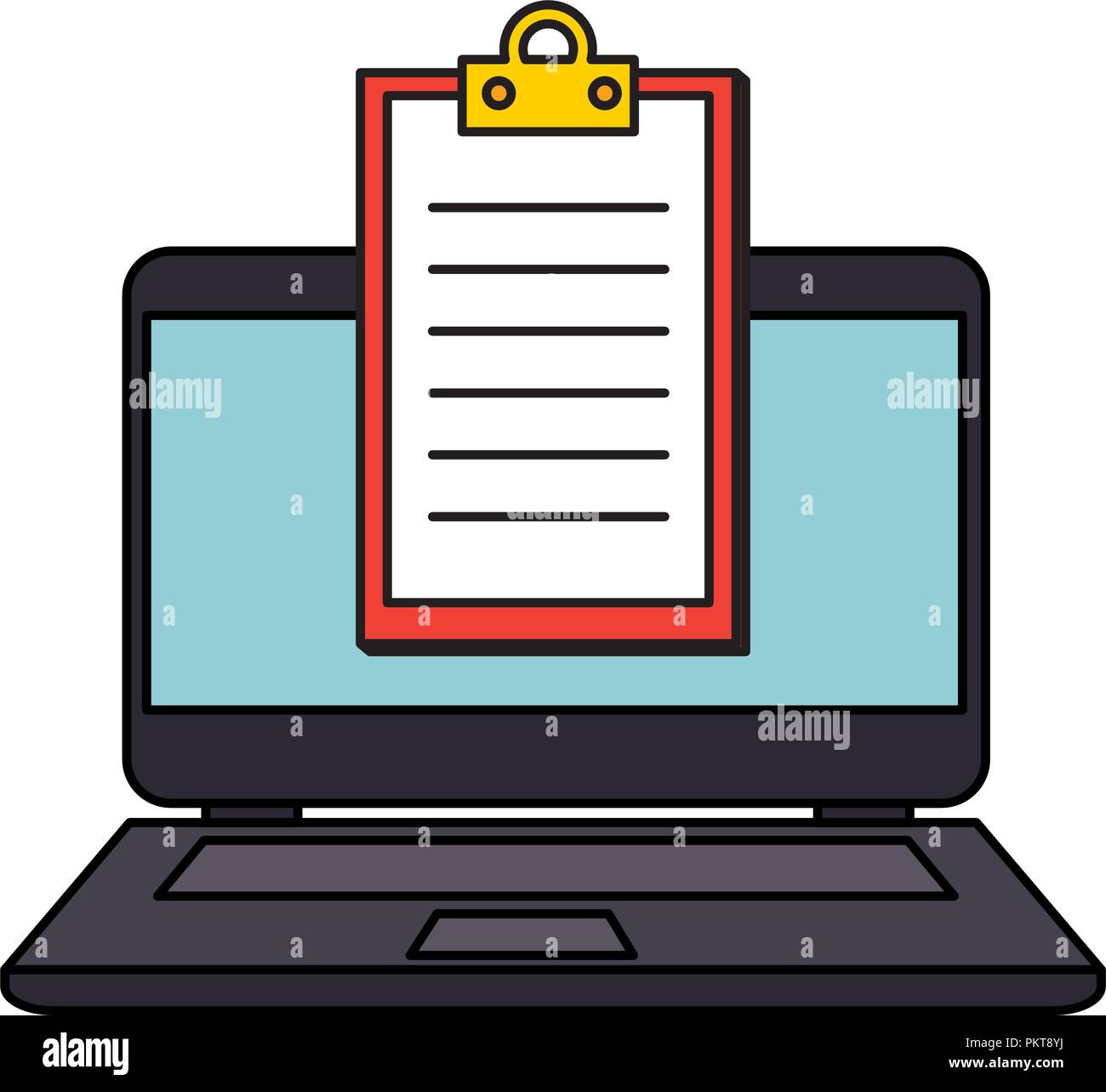 Computer With Checklist laptop computer with checklist Stock Vector Image & Art - Alamy