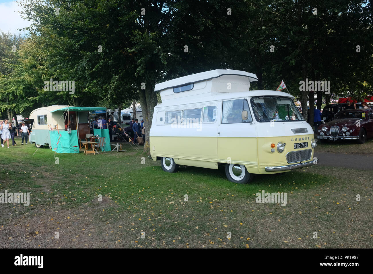 September 2018 - Retro camper vans at the Goodwood Revival weekend Stock Photo