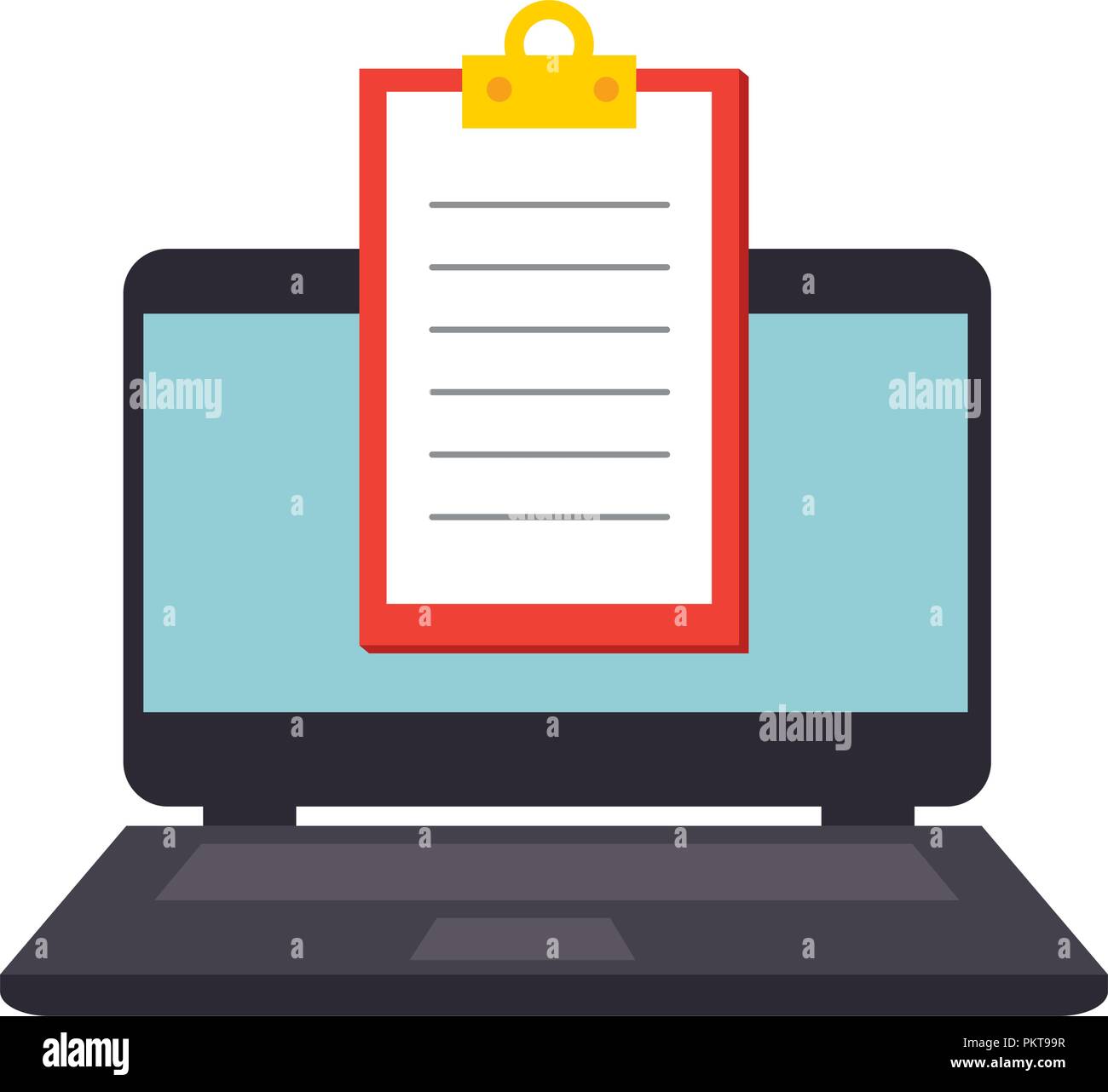 laptop computer with checklist Stock Vector Image &amp; Art - Alamy