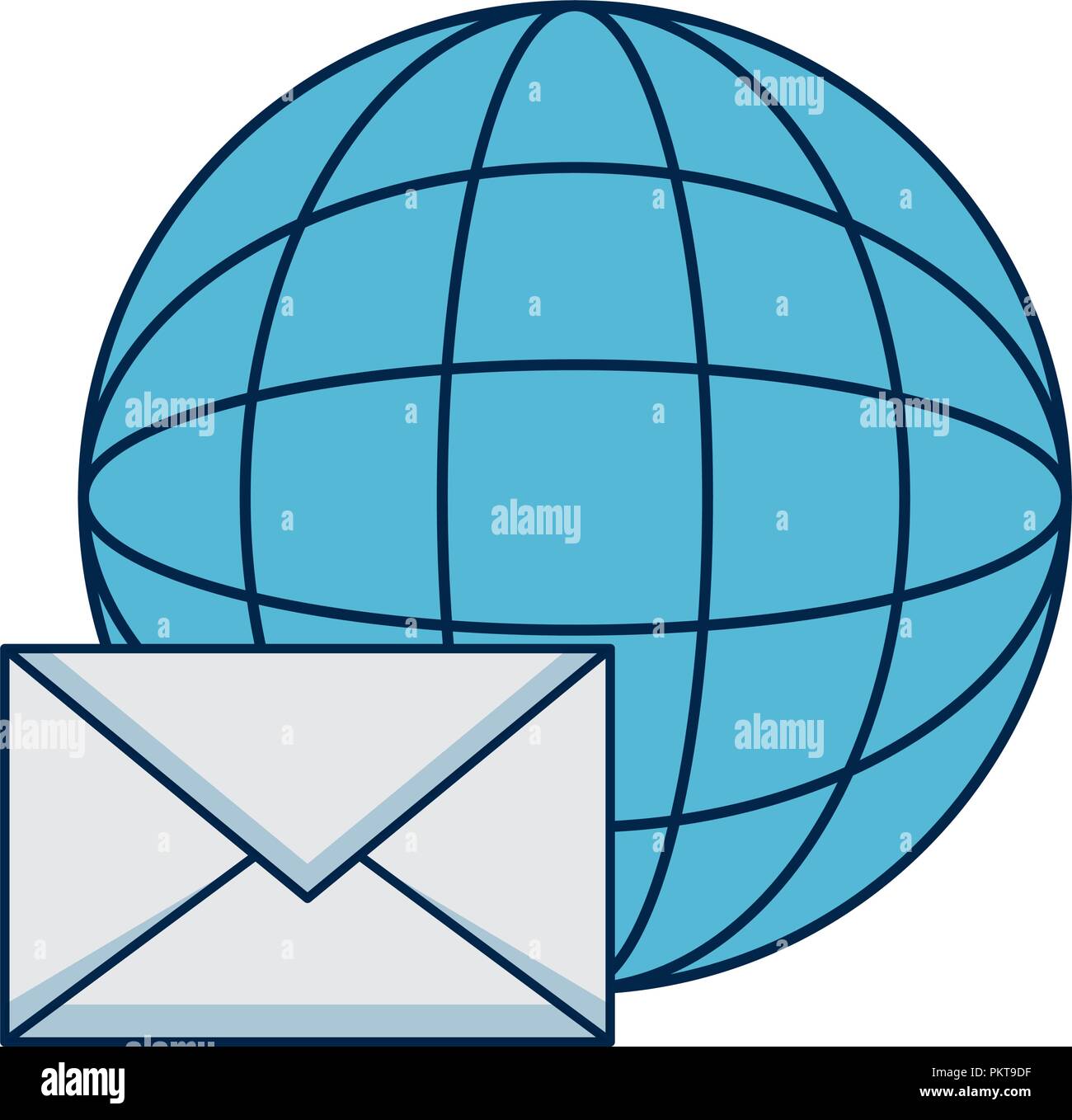 envelope mail with planet Stock Vector