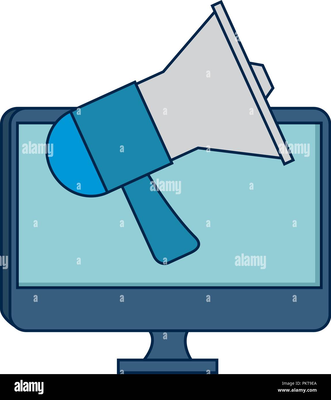 computer display with megaphone sound Stock Vector Image & Art - Alamy