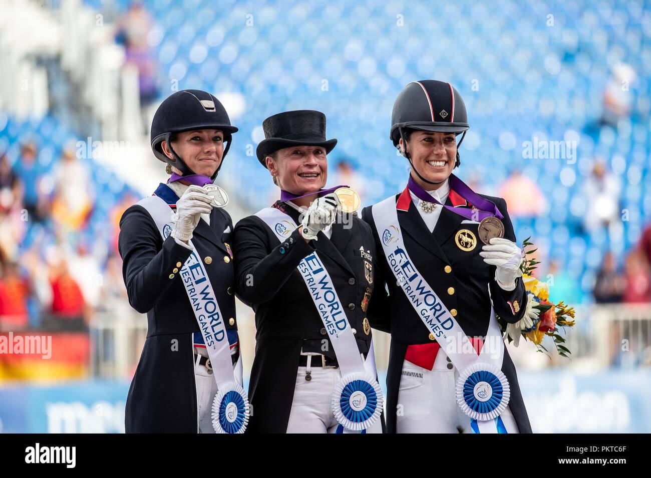 Tryon, USA. 14th September 2018. 1st 2nd 3rd Places. FEI World