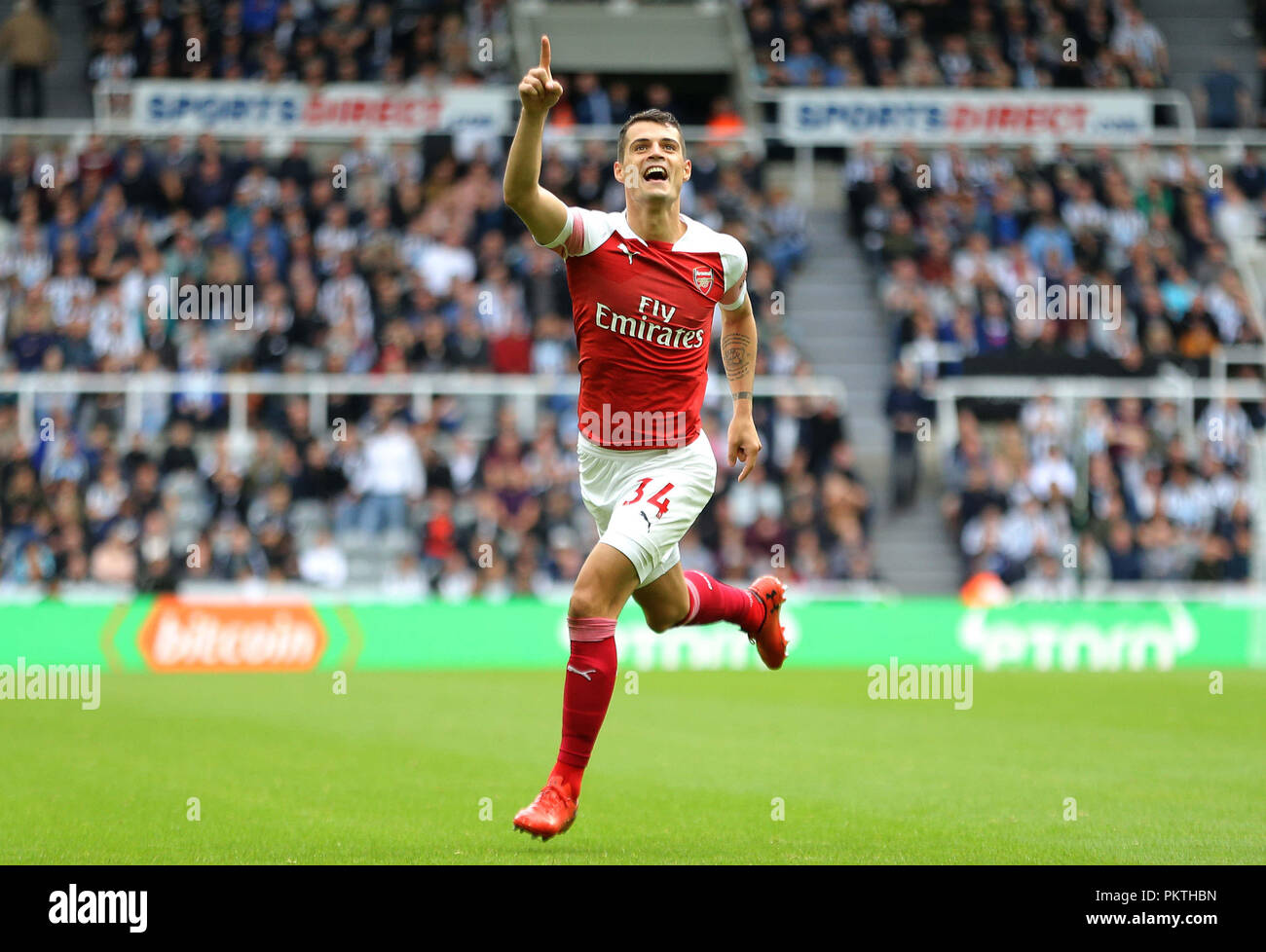 Granit Xhaka Scores From Free Kick Newcastle United Fc V Arsenal Fc Newcastle United Fc V Arsenal Fc Premier League 15 September 2018 Gbd12045 Premier League Newcastle United Fc V Arsenal Fc