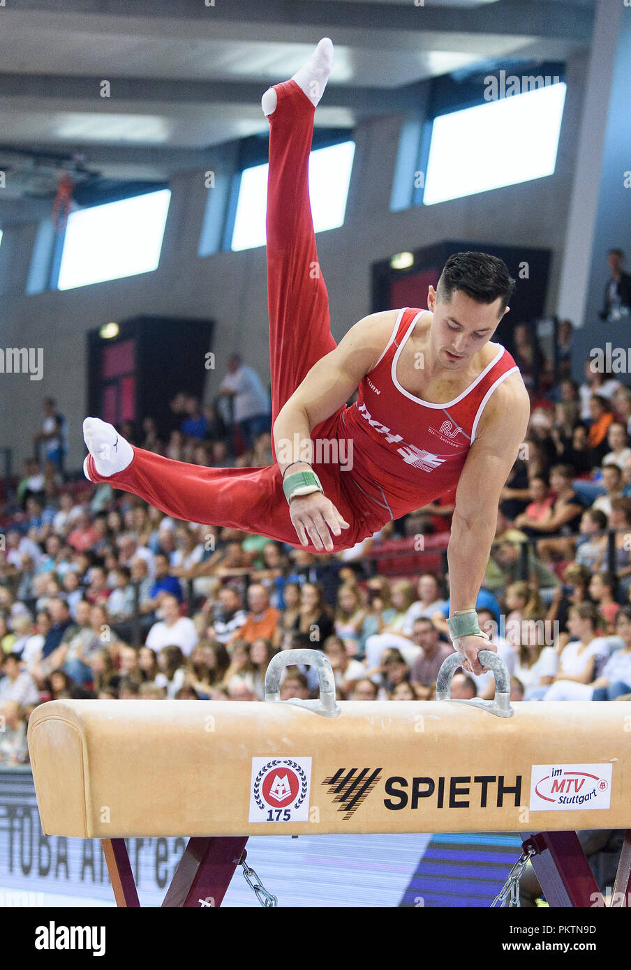 Stuttgart, Deutschland. 15th Sep, 2018. Andreas Toba (Hannover) at the pommel horse. GES/Gymnastics/1st World Cup qualification, 15.09.2018 - | usage worldwide Credit: dpa/Alamy Live News Stock Photo