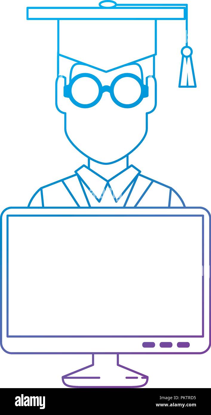 student graduation with computer Stock Vector Image & Art - Alamy