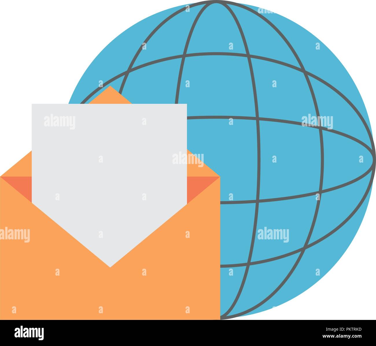 envelope mail with planet Stock Vector