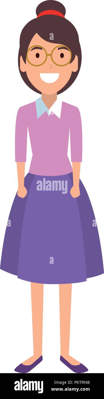 beautiful woman with glasses character Stock Vector Image & Art - Alamy