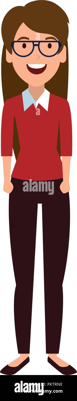 beautiful woman with glasses character Stock Vector Image & Art - Alamy