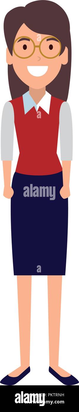 beautiful woman with glasses character Stock Vector Image & Art - Alamy