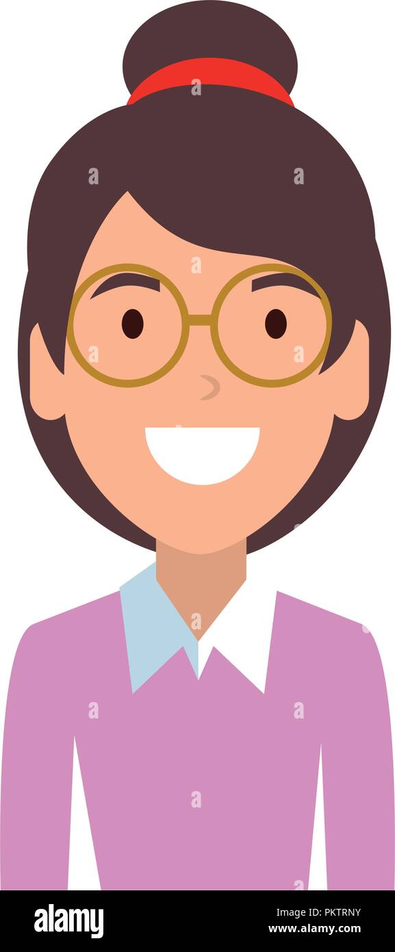 beautiful woman with glasses character Stock Vector Image & Art - Alamy