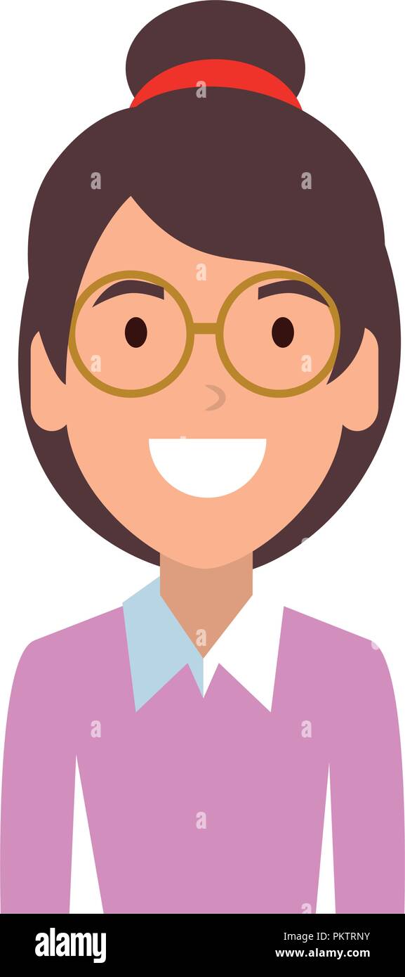beautiful woman with glasses character Stock Vector Image & Art Alamy