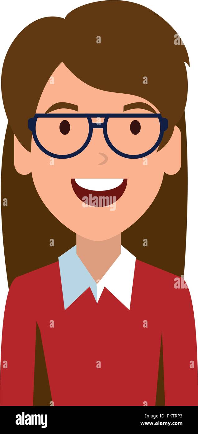 beautiful woman with glasses character Stock Vector Image & Art - Alamy